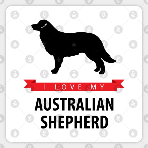 I Love My Australian Shepherd Sticker by millersye